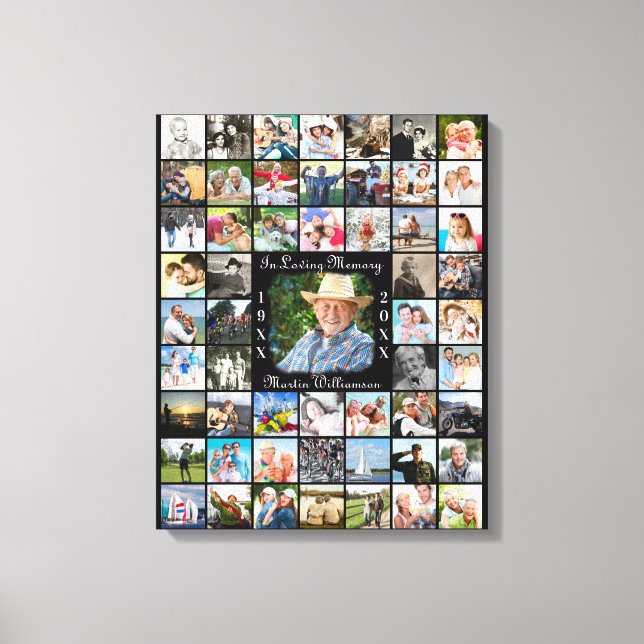 Memorial IN LOVING MEMORY 55 Photo Collage Canvas Print (Front)