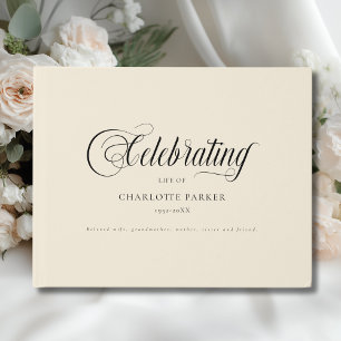 Memorial "In Loving memory"  Beige Guest Book