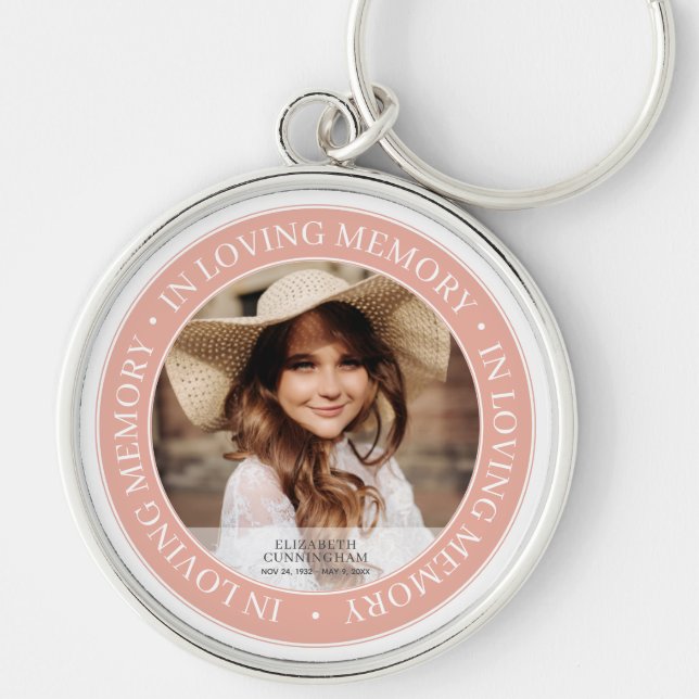 Memorial In Loving Memory Classic Custom Photo Keychain (Front)