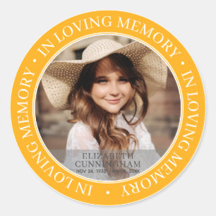 Memorial In Loving Memory Classic Custom Photo Round Sticker