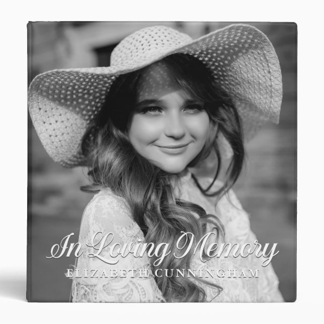 Memorial In Loving Memory Classic Elegant Photo Binder (Front)