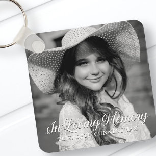 Memorial In Loving Memory Classic Elegant Photo Keychain