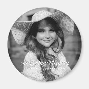 Memorial In Loving Memory Classic Elegant Photo Magnet