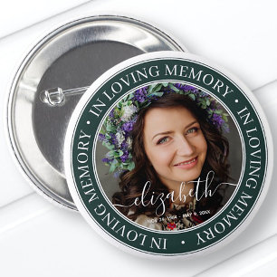 Memorial In Loving Memory Elegant Classic Photo 2 Inch Round Button