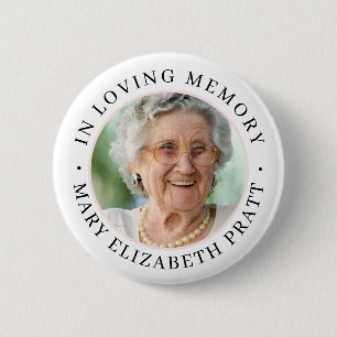 Memorial In Loving Memory Modern 2 Inch Round Button