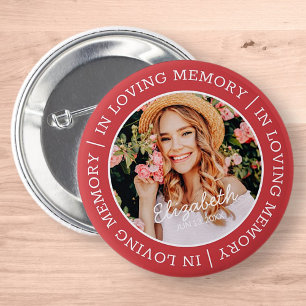 Memorial In Loving Memory Modern Custom Photo 2 Inch Round Button
