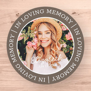 Memorial In Loving Memory Modern Custom Photo Classic Round Sticker