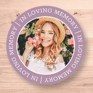 Memorial In Loving Memory Modern Custom Photo Classic Round Sticker