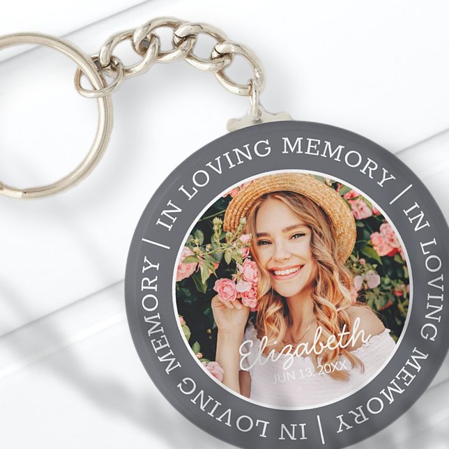 Memorial In Loving Memory Modern Custom Photo Keychain (Creator Uploaded)