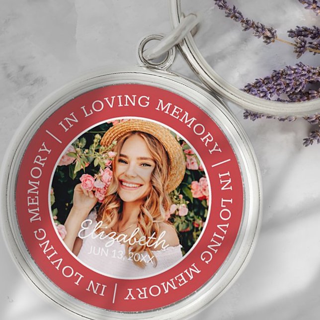 Memorial In Loving Memory Modern Custom Photo Keychain (Creator Uploaded)