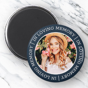 Memorial In Loving Memory Modern Custom Photo Magnet
