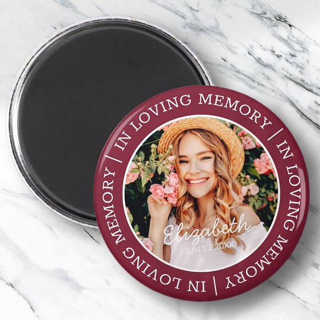 Memorial In Loving Memory Modern Custom Photo Magnet (Creator Uploaded)