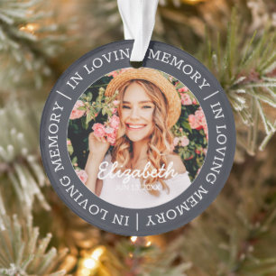Memorial In Loving Memory Modern Custom Photo Ornament