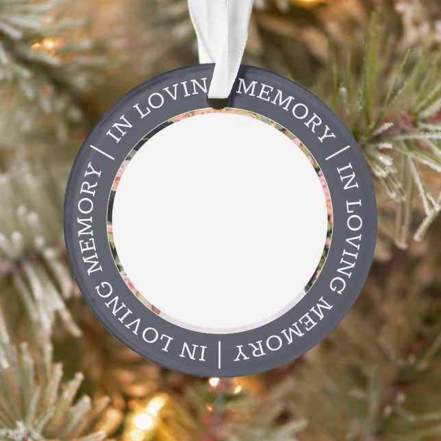 Memorial In Loving Memory Modern Custom Photo Ornament (Tree)