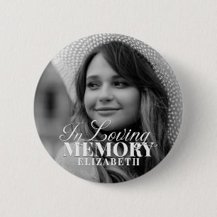 Memorial In Loving Memory Modern Elegant Photo 2 Inch Round Button