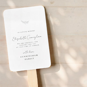 Memorial In Loving Memory Modern Simple Elegant Hand Fan