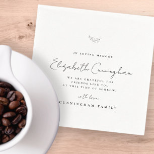 Memorial In Loving Memory Modern Simple Elegant Napkin