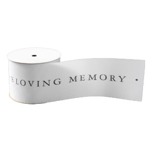 Memorial In Loving Memory Modern Simple Grosgrain Ribbon