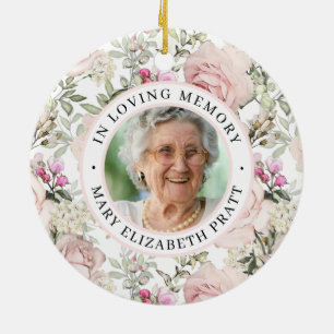 Memorial In Loving Memory Photo Christmas Ceramic  Ornament