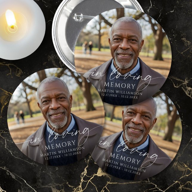 Memorial In Loving Memory Photo Personalized 2 Inch Round Button (Creator Uploaded)