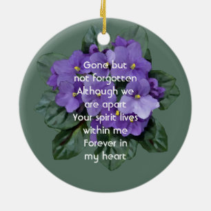 Memorial Keepsake African Violet Ceramic Ornament