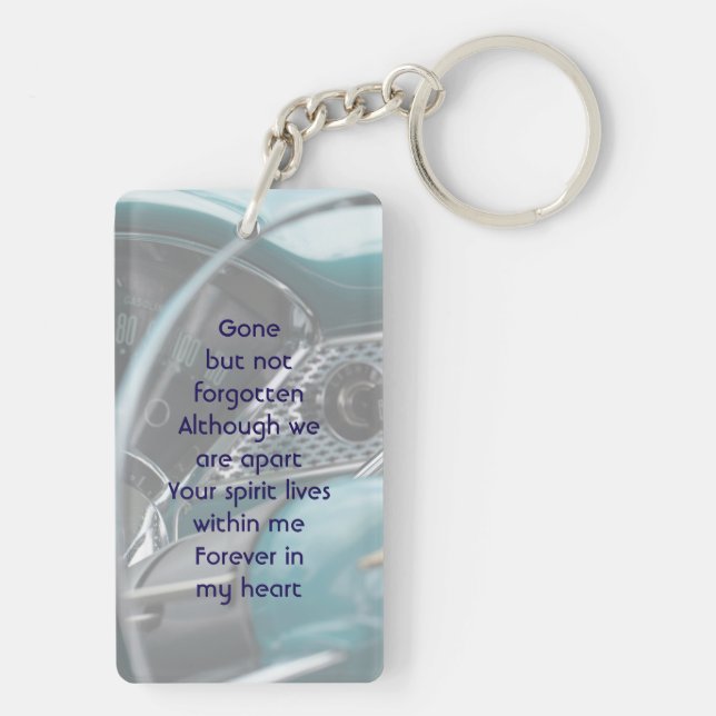  Memorial Keepsake Antique Cars Auto  Keychain (Back)