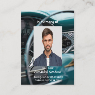 Memorial Keepsake Antique Cars Auto Vehicles Business Card
