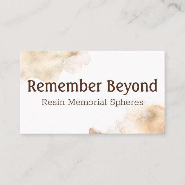 Memorial Keepsake Artist Business Card (Front)