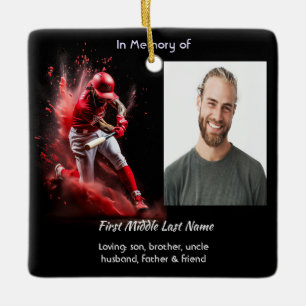  Memorial Keepsake Baseball Softball  Ceramic Ornament