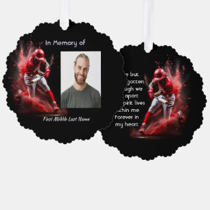 Memorial Keepsake Baseball Softball  Ornament Card