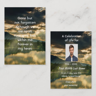 Memorial Keepsake Beautiful Lake Beach Business Card