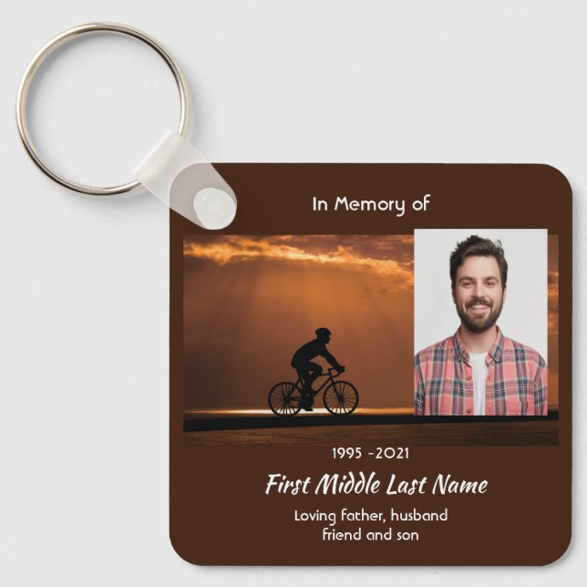 Memorial Keepsake Biking Cycling Bike  Keychain (Front)