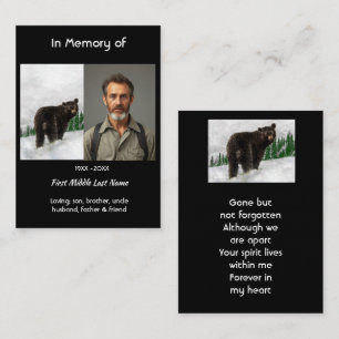 Memorial Keepsake Black Bear Animal Business Card