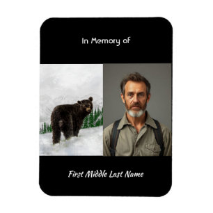 Memorial Keepsake Black Bear Animal Magnet