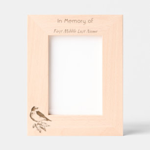 Memorial Keepsake Bluebird Garden Bird  Etched Frames