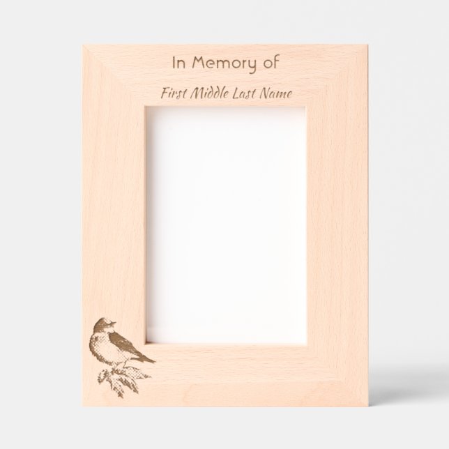 Memorial Keepsake Bluebird Garden Bird  Etched Frames (Front)
