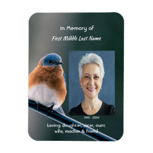 Memorial  Keepsake Bluebird Garden Bird  Magnet