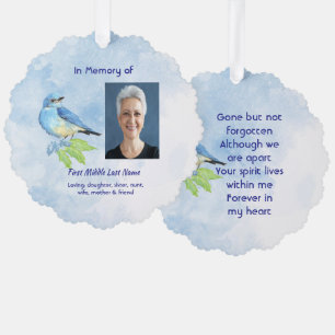  Memorial Keepsake Bluebird Garden Bird  Ornament Card