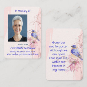 Memorial Keepsake  Bluebird Garden  Business Card