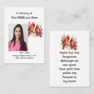 Memorial Keepsake Cardinal Bird Business Card
