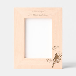 Memorial Keepsake Cardinal Bird Etched Frames