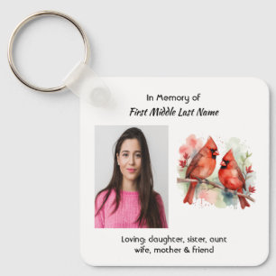 Memorial Keepsake Cardinal Bird Keychain