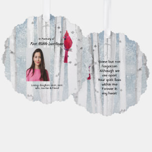 Memorial Keepsake Cardinal Bird Ornament Card