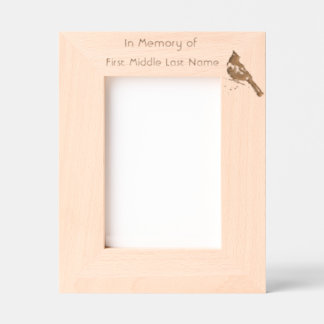  Memorial  Keepsake Cardinal Red Bird  Etched Frames