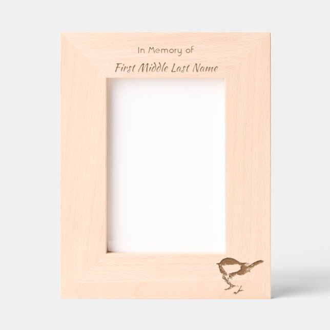 Memorial Keepsake Chickadee Bird Winter  Etched Frames (Front)