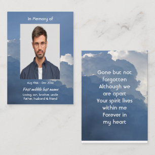 Memorial Keepsake Clouds Sky Heavenly Business Card
