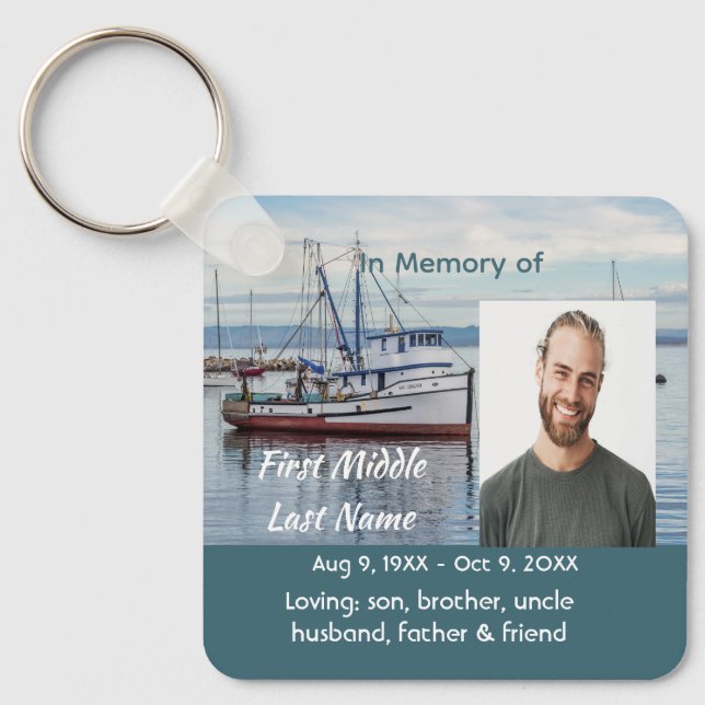 Memorial Keepsake Commercial Fisherman Keychain (Front)