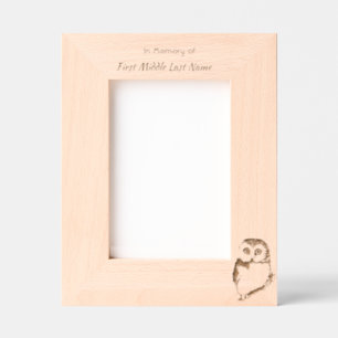Memorial Keepsake Cute Owl Bird Etched Frames