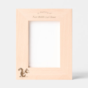 Memorial Keepsake Cute Red Squirrel Etched Frames