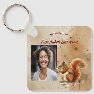 Memorial Keepsake Cute Red Squirrel Keychain